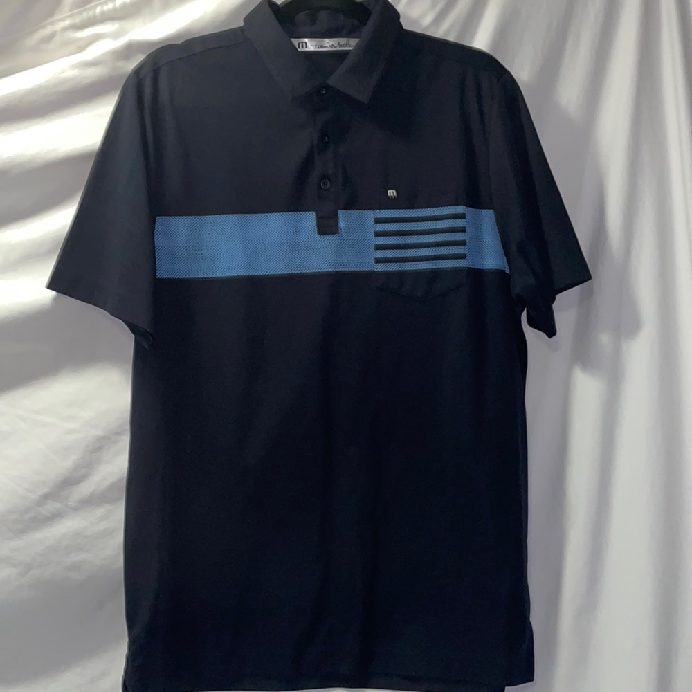 NWOT Travis Mathew pocket polo chest stripe